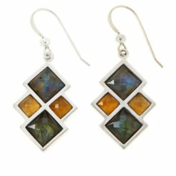 Discount 😉 Mine Finds By Jay King Jay King Sterling Silver Labradorite And Citrine Drop Earrings 🎉