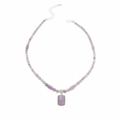 Best Sale 🤩 Mine Finds By Jay King Jay King Sterling Silver Purple Kunzite Pendant With Bead Necklace 😀