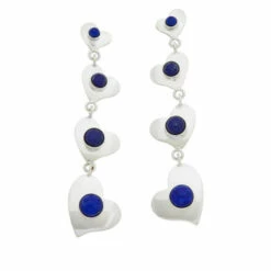 Deals 👍 Mine Finds By Jay King Jay King Sterling Silver Gemstone Multi-Heart Drop Earrings Campitos Turquoise ✨ -Deals Mine Store unnamed file 1053