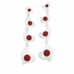 Deals 👍 Mine Finds By Jay King Jay King Sterling Silver Gemstone Multi-Heart Drop Earrings Campitos Turquoise ✨ -Deals Mine Store unnamed file 1054