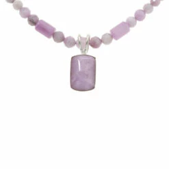 Best Sale 🤩 Mine Finds By Jay King Jay King Sterling Silver Purple Kunzite Pendant With Bead Necklace 😀 -Deals Mine Store unnamed file 106