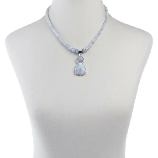 Cheap โญ Mine Finds By Jay King Jay King Sterling Silver Blue Lace Agate Pendant With Necklace ๐ 2 Cheap โญ Mine Finds By Jay King Jay King Sterling Silver Blue Lace Agate Pendant With Necklace ๐ - Image 2