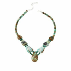 Buy ✨ Mine Finds By Jay King Jay King Sterling Silver Multicolor Boulder Variscite Necklace 🥰