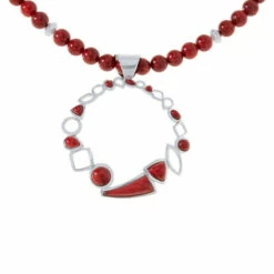 Best deal 🛒 Mine Finds By Jay King Jay King Sterling Silver Compressed Red Coral Pendant With Necklace 🔥 -Deals Mine Store unnamed file 1086