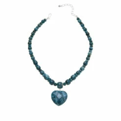 Best Pirce 🧨 Mine Finds By Jay King Jay King Sterling Silver Teal Apatite Heart Drop Necklace 😉