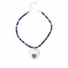New ⌛ Mine Finds By Jay King Jay King Phosphosiderite Heart Pendant With Amethyst Bead Necklace 👍