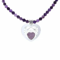 New ⌛ Mine Finds By Jay King Jay King Phosphosiderite Heart Pendant With Amethyst Bead Necklace 👍 -Deals Mine Store unnamed file 1109