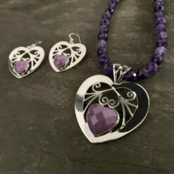 New ⌛ Mine Finds By Jay King Jay King Phosphosiderite Heart Pendant With Amethyst Bead Necklace 👍 -Deals Mine Store unnamed file 1111