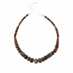 Cheapest ๐ Mine Finds By Jay King Jay King Sterling Silver Multicolor Petrified Wood Bead Necklace ๐ฅ