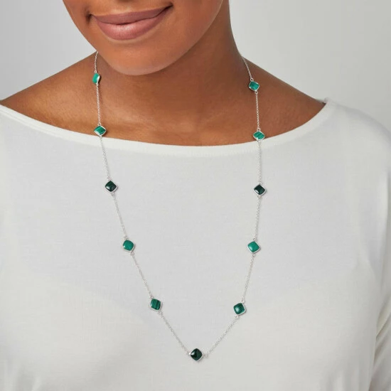 Best Pirce ๐ Mine Finds By Jay King Jay King Sterling Silver Malachite Station 30-1/4" Chain Necklace ๐ 2 Best Pirce ๐ Mine Finds By Jay King Jay King Sterling Silver Malachite Station 30-1/4" Chain Necklace ๐ - Image 2