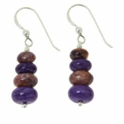 Best Pirce ❤️ Mine Finds By Jay King Jay King Sterling Silver Purple Charoite Graduated Bead Drop Earrings 🎉