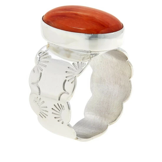 Best Pirce ✨ Mine Finds By Jay King Jay King Sterling Silver Spiny Oyster Shell Oval Stone Ring ✨ 3 Best Pirce ✨ Mine Finds By Jay King Jay King Sterling Silver Spiny Oyster Shell Oval Stone Ring ✨ - Image 3
