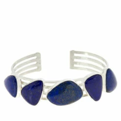 Hot Sale 🔔 Mine Finds By Jay King Jay King Gallery Collection Lapis 5-Stone Cuff Bracelet 🧨