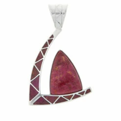 Promo 🛒 Mine Finds By Jay King Jay King Sterling Silver Magenta Coral Triangular Pendant 💯