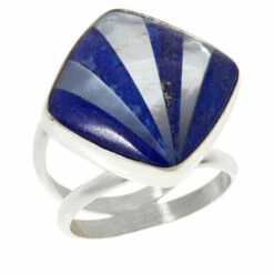 Wholesale 😀 Mine Finds By Jay King Jay King Sterling Silver 👩 Mother-of-Pearl And Lapis Inlay Ring 😀