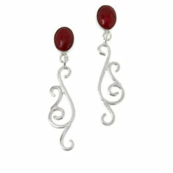 Best Pirce 😉 Mine Finds By Jay King Jay King Sterling Silver Gemstone Scroll Drop Earrings Coral 🧨 -Deals Mine Store unnamed file 1290