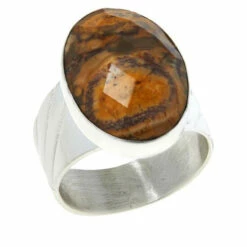 Promo 🤩 Mine Finds By Jay King Jay King Sterling Silver Multi-Color Shitake Stone Oval Ring ⌛