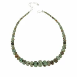 Brand new 🔔 Mine Finds By Jay King Jay King Sterling Silver Pistachio Chrysocolla Graduated Bead Necklace ✔️