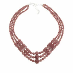 Wholesale โญ Mine Finds By Jay King Jay King Sterling Silver Mauvewood Jasper 3-Strand Bead Necklace โ