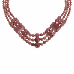 Wholesale ⭐ Mine Finds By Jay King Jay King Sterling Silver Mauvewood Jasper 3-Strand Bead Necklace ⌛ -Deals Mine Store unnamed file 1339