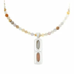 Budget 😀 Mine Finds By Jay King Jay King Multicolor Striped Agate Pendant With Bead Necklace 😀 -Deals Mine Store unnamed file 1343