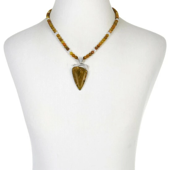 Budget ๐ Mine Finds By Jay King Jay King Sterling Silver Green Volcanic Opal Pendant With Necklace ๐ 3 Budget ๐ Mine Finds By Jay King Jay King Sterling Silver Green Volcanic Opal Pendant With Necklace ๐ - Image 3