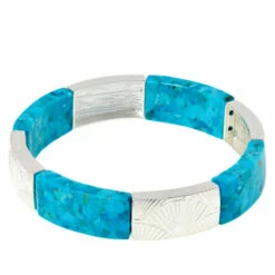 Best reviews of ❤️ Mine Finds By Jay King Jay King Compressed Turquoise Bangle-Style Stretch Bracelet ✨