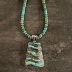 Best deal 👏 Mine Finds By Jay King Jay King Gallery Collection Inlaid Turquoise Pendant With Necklace 👏 -Deals Mine Store unnamed file 1386