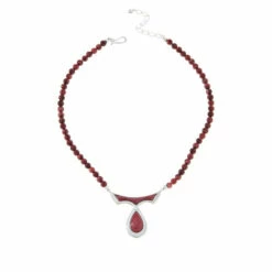 Flash Sale 🤩 Mine Finds By Jay King Jay King Sterling Silver Red Thulite Freeform Necklace 👏