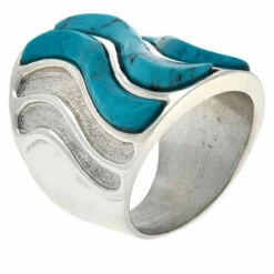 New 😉 Mine Finds By Jay King Jay King Sterling Silver Campitos Turquoise Inlay Swirled Ring 👏 -Deals Mine Store unnamed file 1404