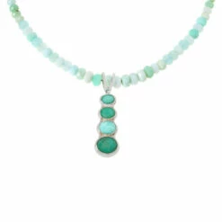 Promo 🛒 Mine Finds By Jay King Jay King Sterling Silver Green Opal Pendant With Bead Necklace 🔥 -Deals Mine Store unnamed file 141