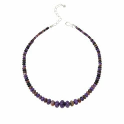Best Pirce ⭐ Mine Finds By Jay King Jay King Sterling Silver Purple Charoite Graduated Bead Necklace 🎉