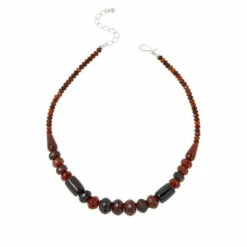 Best deal โค๏ธ Mine Finds By Jay King Jay King Sterling Silver Hessonite Garnet Bead Necklace ๐ฏ