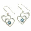 Buy ⌛ Mine Finds By Jay King Jay King Sterling Silver Blue Topaz Double Hearts Drop Earrings 💯