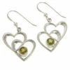 New 💯 Mine Finds By Jay King Jay King Sterling Silver Peridot Double Hearts Drop Earrings ⭐