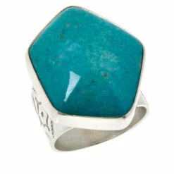 Hot Sale 🤩 Mine Finds By Jay King Jay King Sterling Silver Ginkgo Spruce Turquoise Ring 🎁