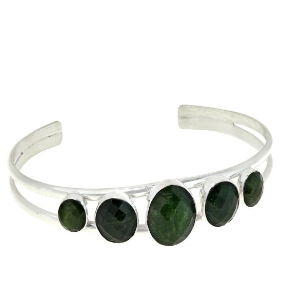 Flash Sale ✨ Mine Finds By Jay King Jay King Sterling Silver Chrome Diopside 5-Stone Cuff Bracelet 🎁 1 Flash Sale ✨ Mine Finds By Jay King Jay King Sterling Silver Chrome Diopside 5-Stone Cuff Bracelet 🎁