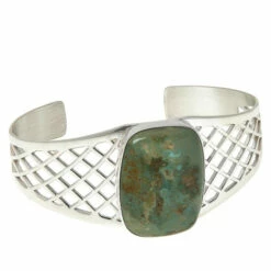 Buy 🥰 Mine Finds By Jay King Jay King Sterling Silver Green Cedar Chalcosiderite Cuff Bracelet 🥰