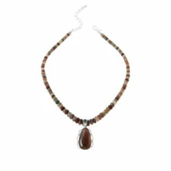 Best Sale 🌟 Mine Finds By Jay King Jay King Sterling Silver Shaanxi Spice Agate Pendant With Necklace 😍