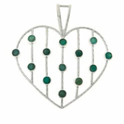 Coupon 🥰 Mine Finds By Jay King Jay King Sterling Silver Emerald Multi-Stone Open Heart Pendant 💯