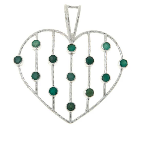 Coupon ๐ฅฐ Mine Finds By Jay King Jay King Sterling Silver Emerald Multi-Stone Open Heart Pendant ๐ฏ 1 Coupon ๐ฅฐ Mine Finds By Jay King Jay King Sterling Silver Emerald Multi-Stone Open Heart Pendant ๐ฏ