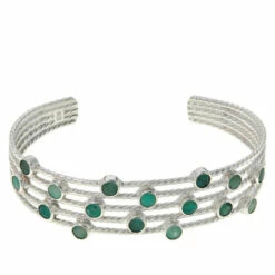 Best Sale ๐ฅ Mine Finds By Jay King Jay King Sterling Silver Emerald Multi-Stone Cuff Bracelet ๐