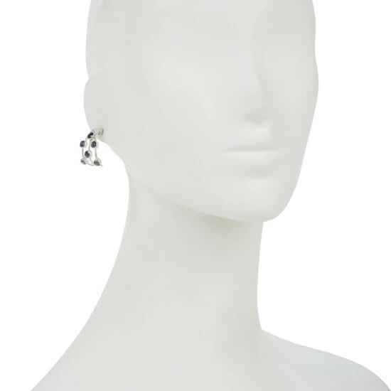 Best Sale ๐ฅ Mine Finds By Jay King Jay King Sterling Silver Sapphire Multi-Stone J-Hoop Earrings ๐ฅ 2 Best Sale ๐ฅ Mine Finds By Jay King Jay King Sterling Silver Sapphire Multi-Stone J-Hoop Earrings ๐ฅ - Image 2