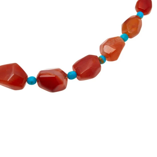 Best Sale 🎉 Mine Finds By Jay King Jay King Sterling Silver Red-Orange Chalcedony And Turquoise Necklace 😉 2 Best Sale 🎉 Mine Finds By Jay King Jay King Sterling Silver Red-Orange Chalcedony And Turquoise Necklace 😉 - Image 2
