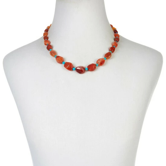 Best Sale 🎉 Mine Finds By Jay King Jay King Sterling Silver Red-Orange Chalcedony And Turquoise Necklace 😉 3 Best Sale 🎉 Mine Finds By Jay King Jay King Sterling Silver Red-Orange Chalcedony And Turquoise Necklace 😉 - Image 3