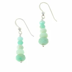 Deals ✨ Mine Finds By Jay King Jay King Sterling Silver Green Opal Bead Drop Earrings 🌟