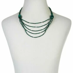 Budget ❤️ Mine Finds By Jay King Jay King Sterling Silver Multi-Strand Malachite Bead Necklace 🔔 -Deals Mine Store unnamed file 1648