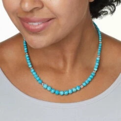Coupon 😉 Mine Finds By Jay King Jay King Sterling Silver Turquoise Composite Bead Station Necklace 😉 -Deals Mine Store unnamed file 170
