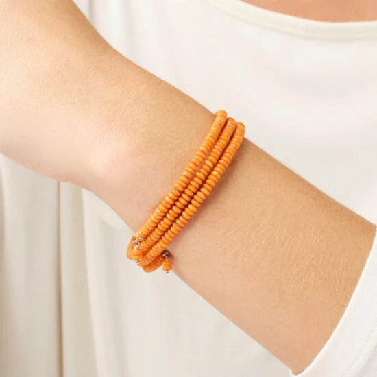 Wholesale ๐ Mine Finds By Jay King Jay King Sterling Silver Orange Coral Bead Coil Wrap Bracelet ๐ 2 Wholesale ๐ Mine Finds By Jay King Jay King Sterling Silver Orange Coral Bead Coil Wrap Bracelet ๐ - Image 2