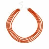 Outlet 😉 Mine Finds By Jay King Jay King Sterling Silver Orange Coral Bead 5-Strand Necklace 🧨